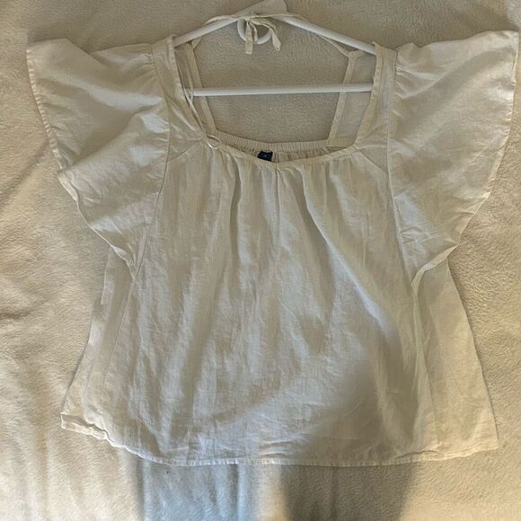 Old Navy Square Neck Flutter Sleeve size M - Picture 2 of 5